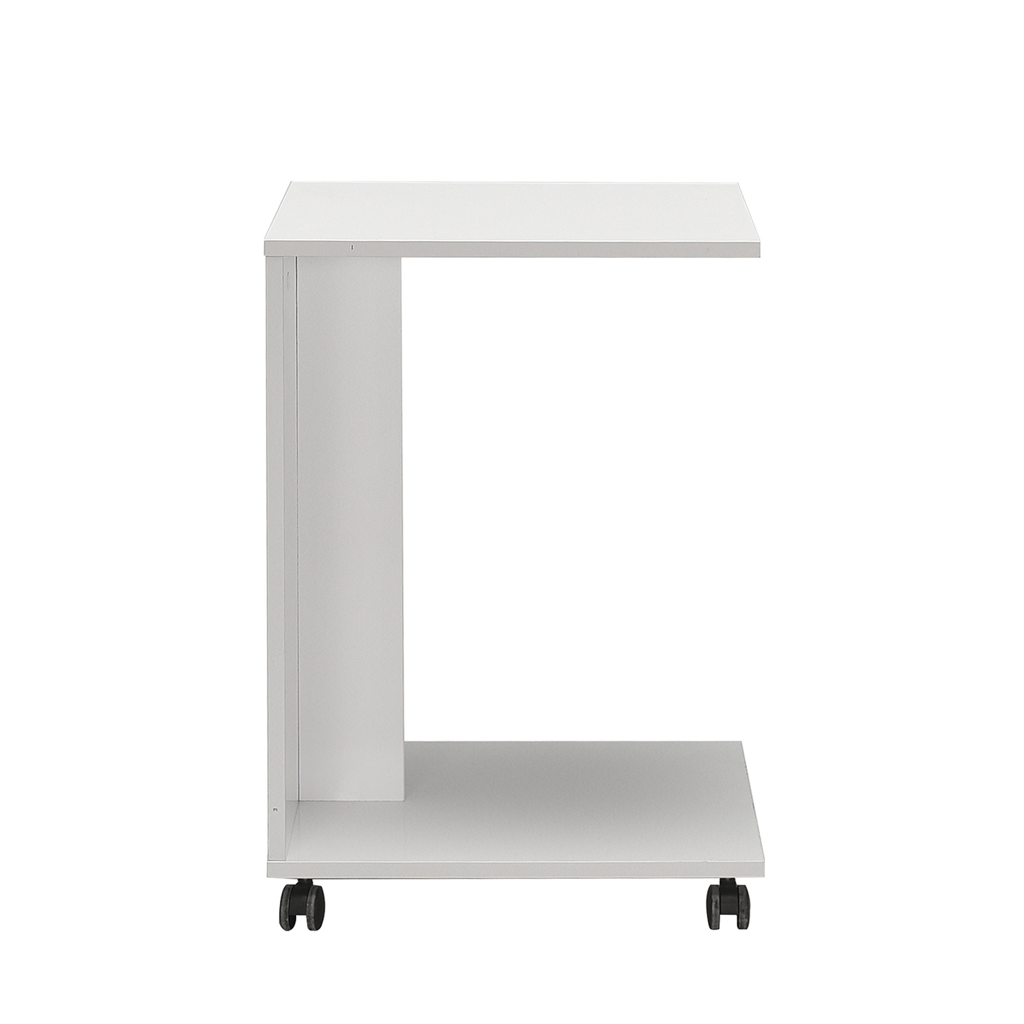 Side Table With Wheels High Gloss White SHP