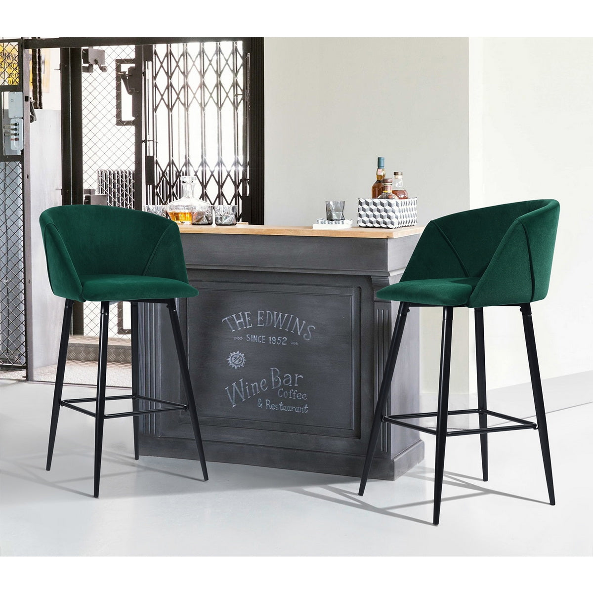 Barstools Velvet Upholstered Bar Stools Aldridge