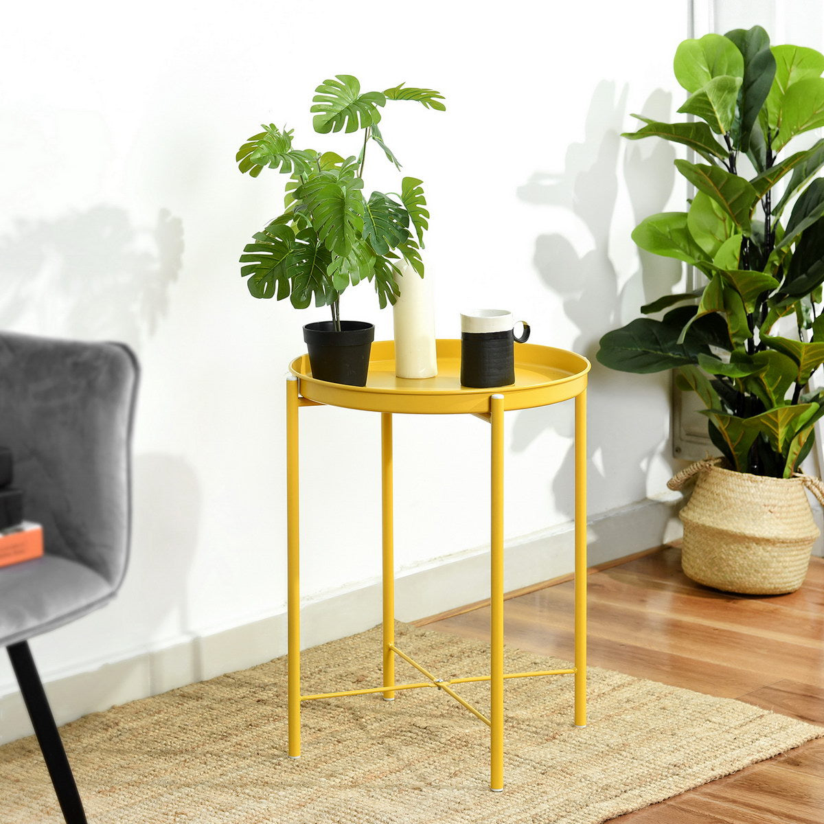 Folding Table with Removable Tray Gladom