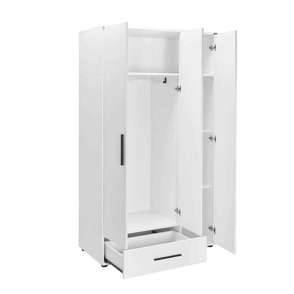 White Series Wardrobe W/ Three Doors and One Drawer White GRD