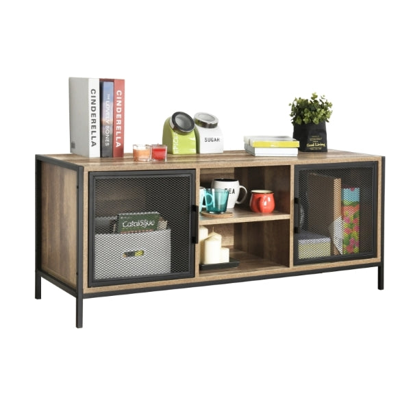 TV Stand Entertainment Center with Cable Management Loft