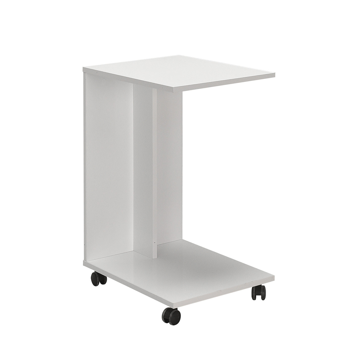 Side Table With Wheels High Gloss White SHP