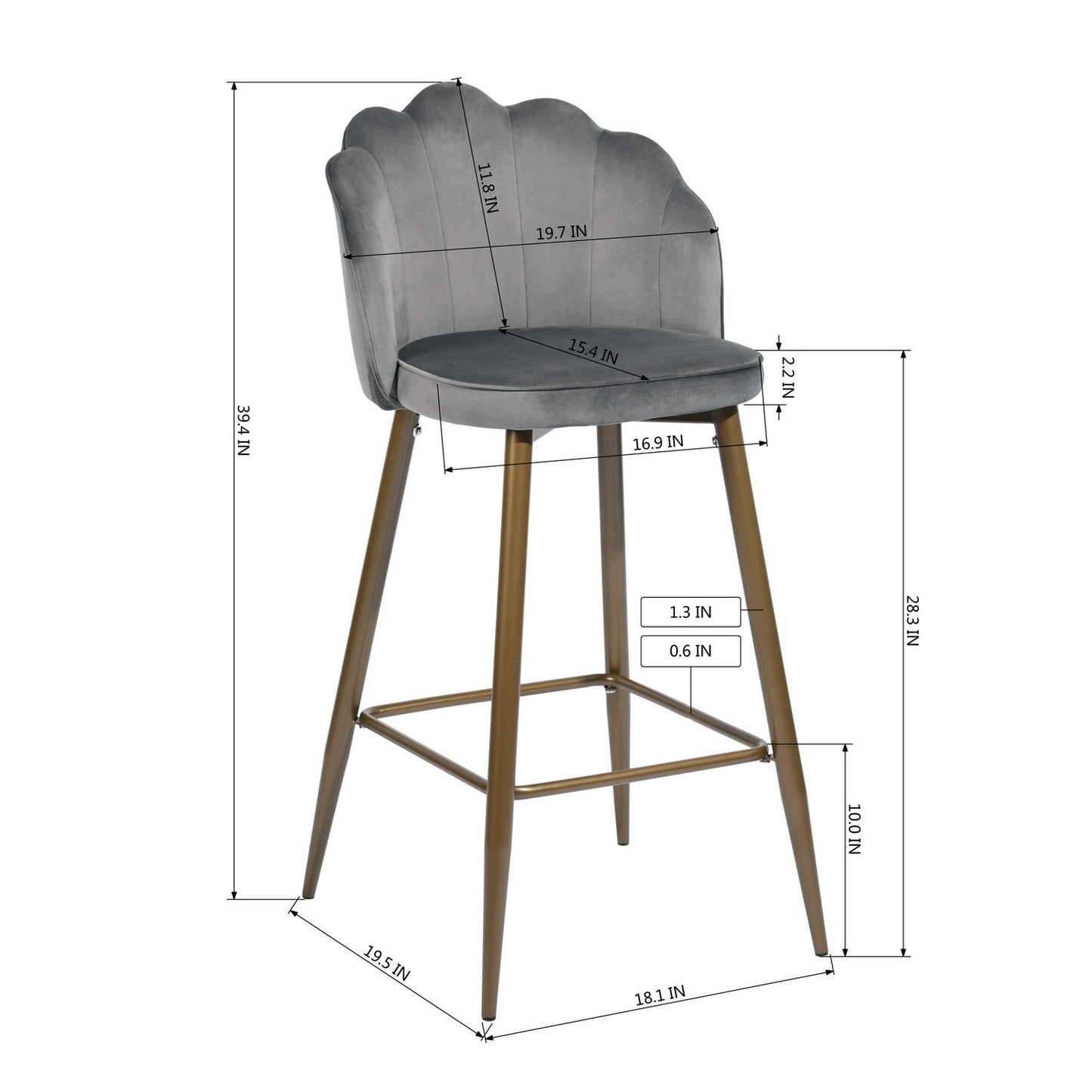 Barstools Velvet Upholstered Bar Stools Acuff
