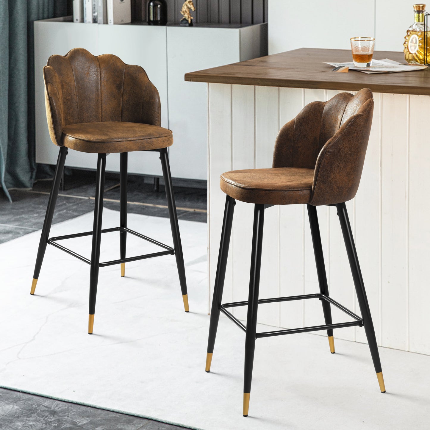 Barstools Suede Upholstered Bar Stools Acuff