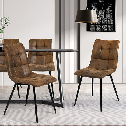 Dining Chairs Suede Upholstered Metal Legs Albee