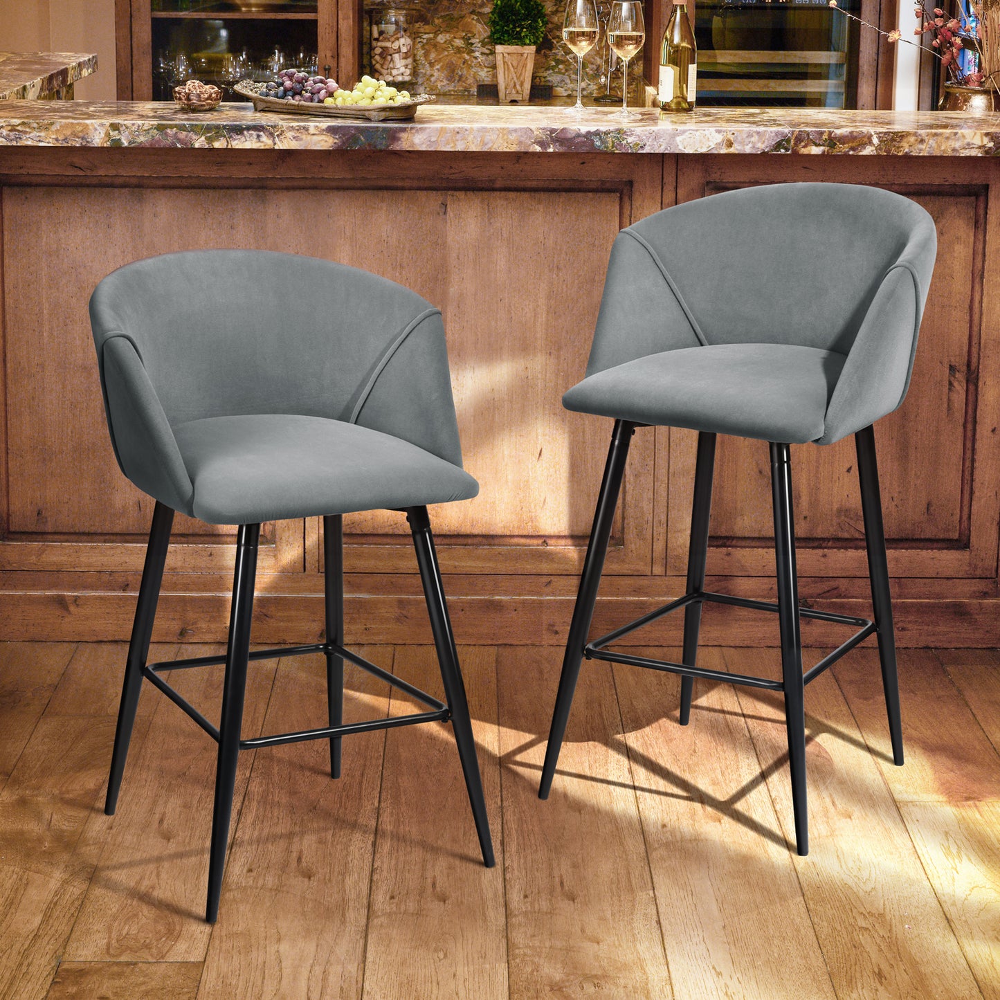 Barstools Velvet Upholstered Bar Stools Aldridge