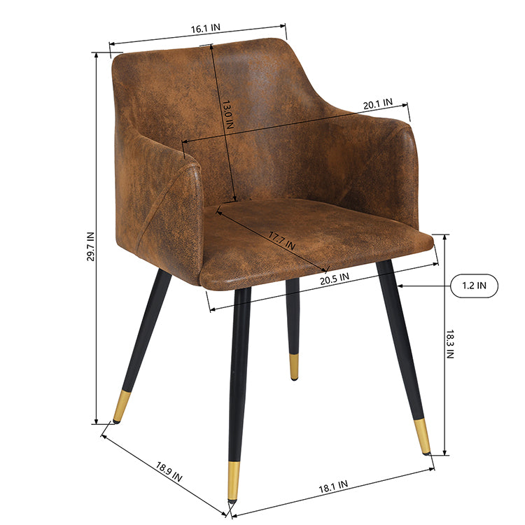 Dining Chairs Velvet Upholstered Metal Legs Aldridge