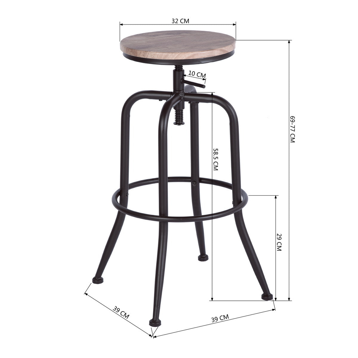 Barstools MDF Seat Swivel Bar Stools Anacletus