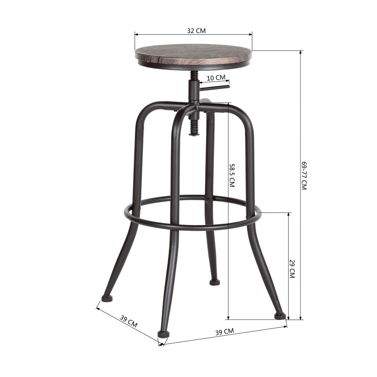 Barstools MDF Seat Swivel Bar Stools Anacletus