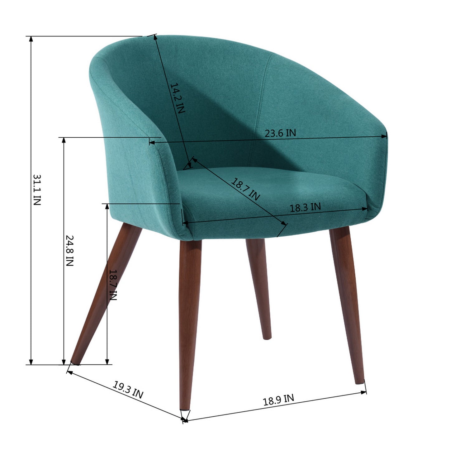Accent Chair Fabric Upholstered Wooden Legs Side Chair Dining Chair Aokelan