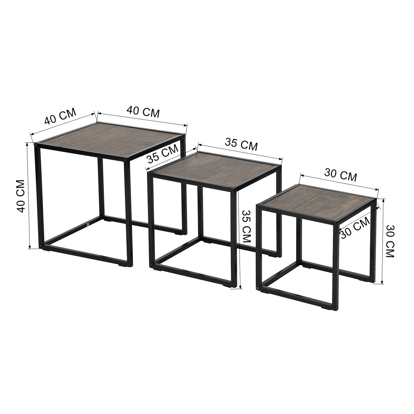 Set of 3 Coffee Table Nesting Side Table Minimalism Avalong