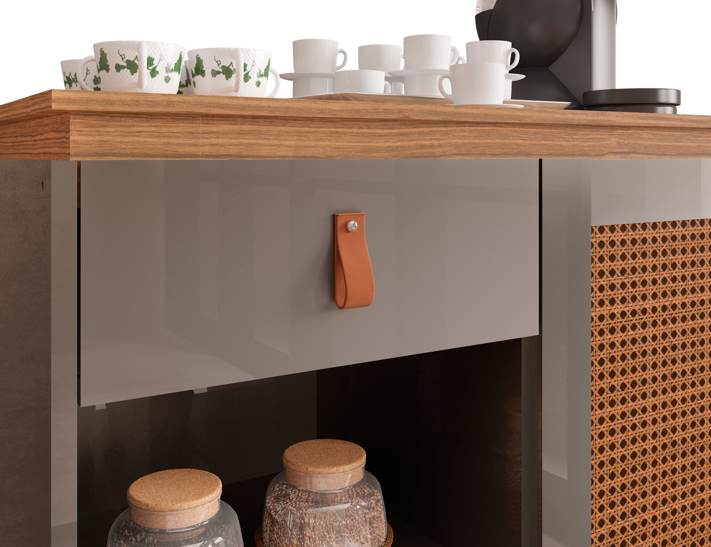 Sidetable Coffee Rubi Pearl Grey/Noce