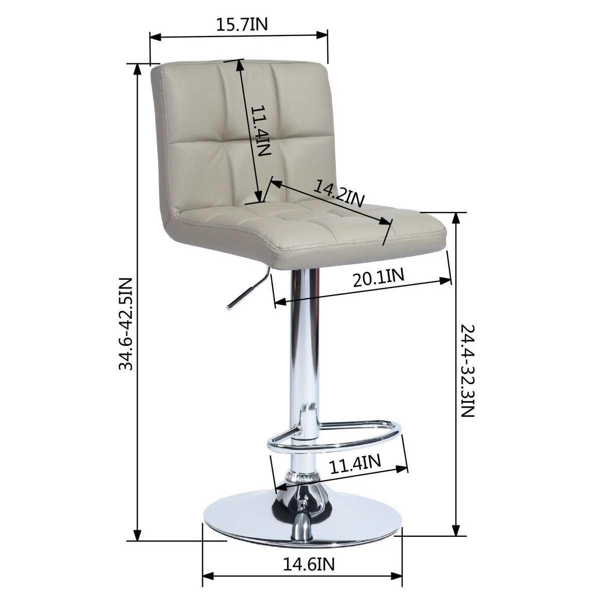 Barstools PU Upholstered Swivel Height Ajustable Bar Stools Begonia
