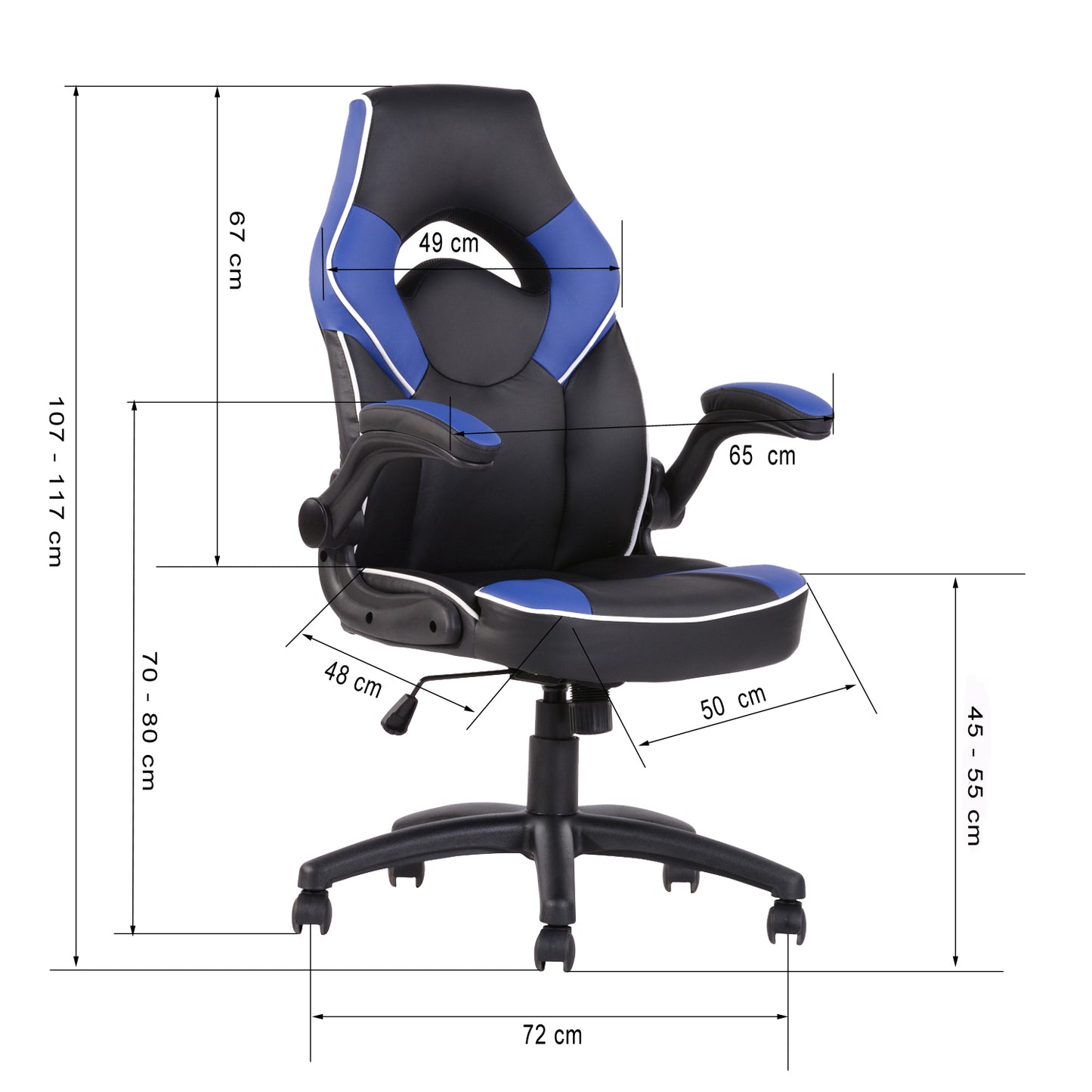 Gaming Chair Racing Office Chair Recliner Swivel Seat Height and Armrest Adjustable Benjamin