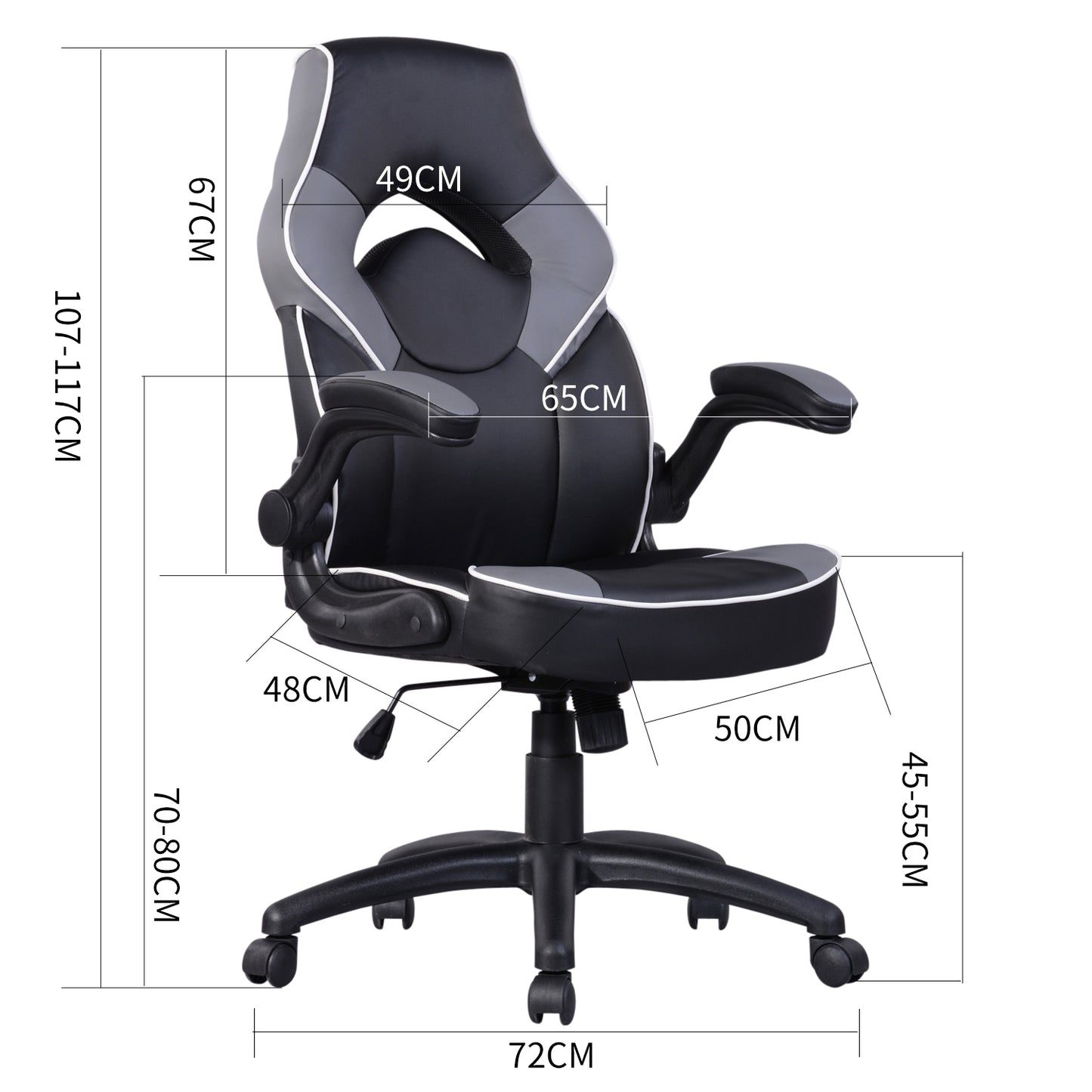 Gaming Chair Racing Office Chair Recliner Swivel Seat Height and Armrest Adjustable Benjamin