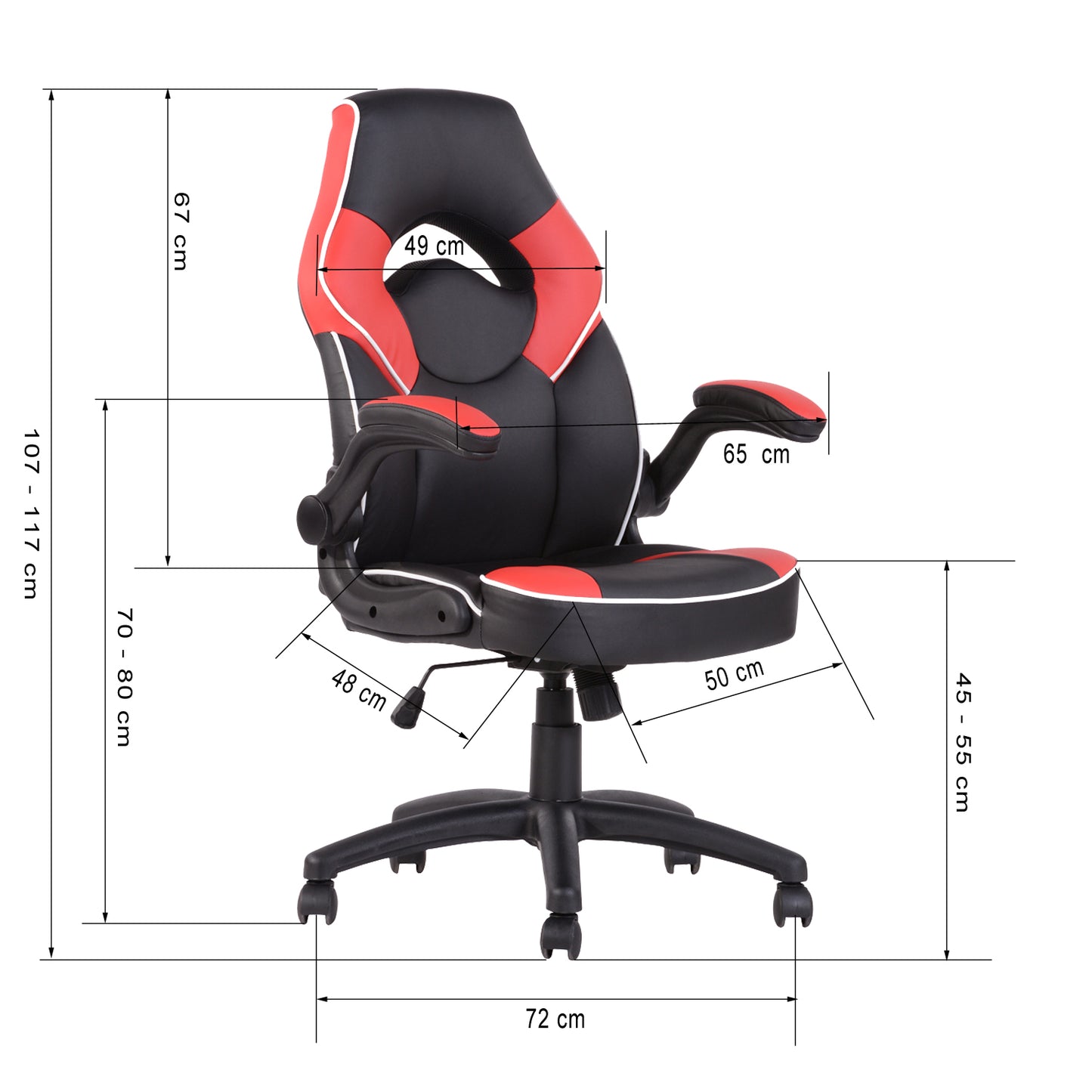 Gaming Chair Racing Office Chair Recliner Swivel Seat Height and Armrest Adjustable Benjamin