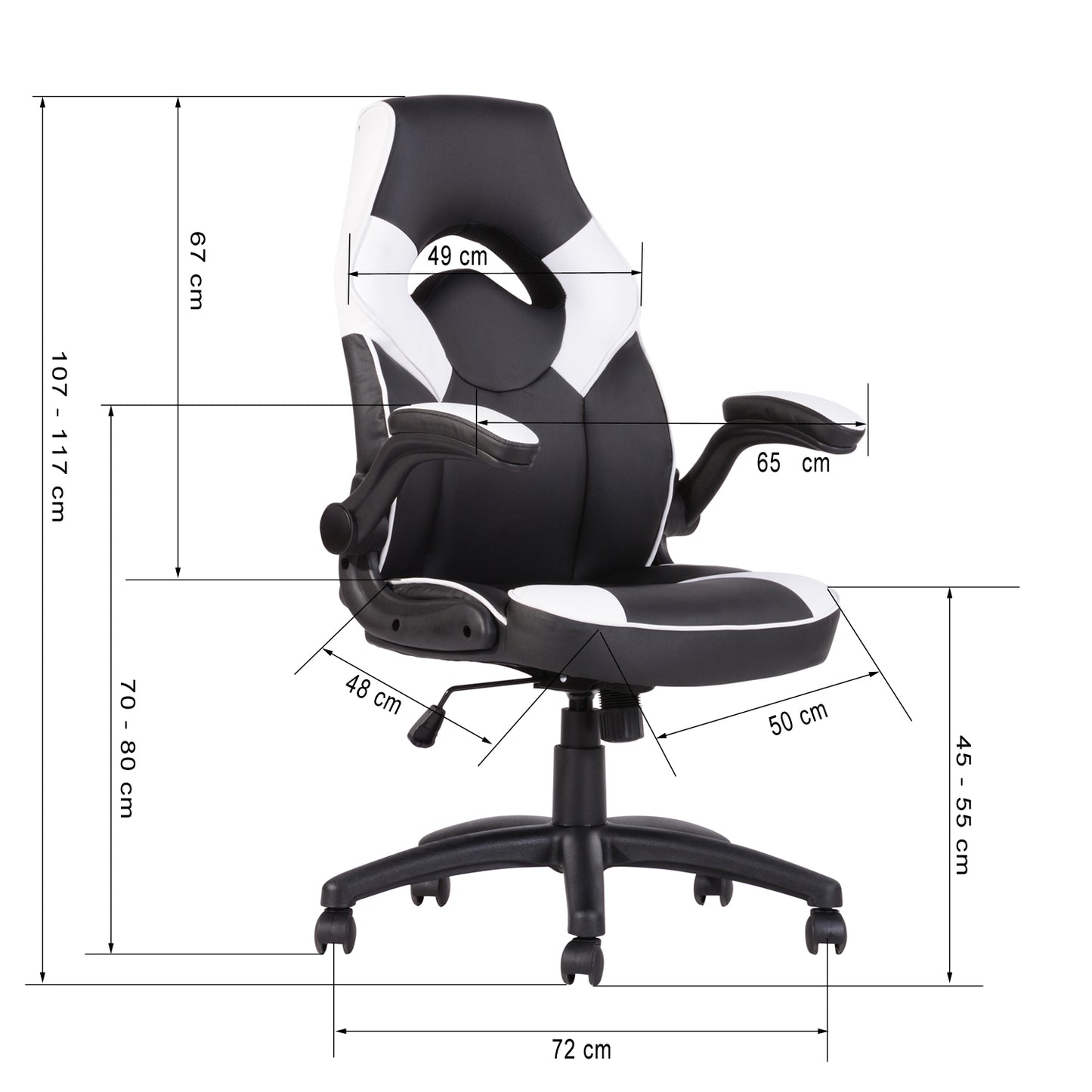 Gaming Chair Racing Office Chair Recliner Swivel Seat Height and Armrest Adjustable Benjamin