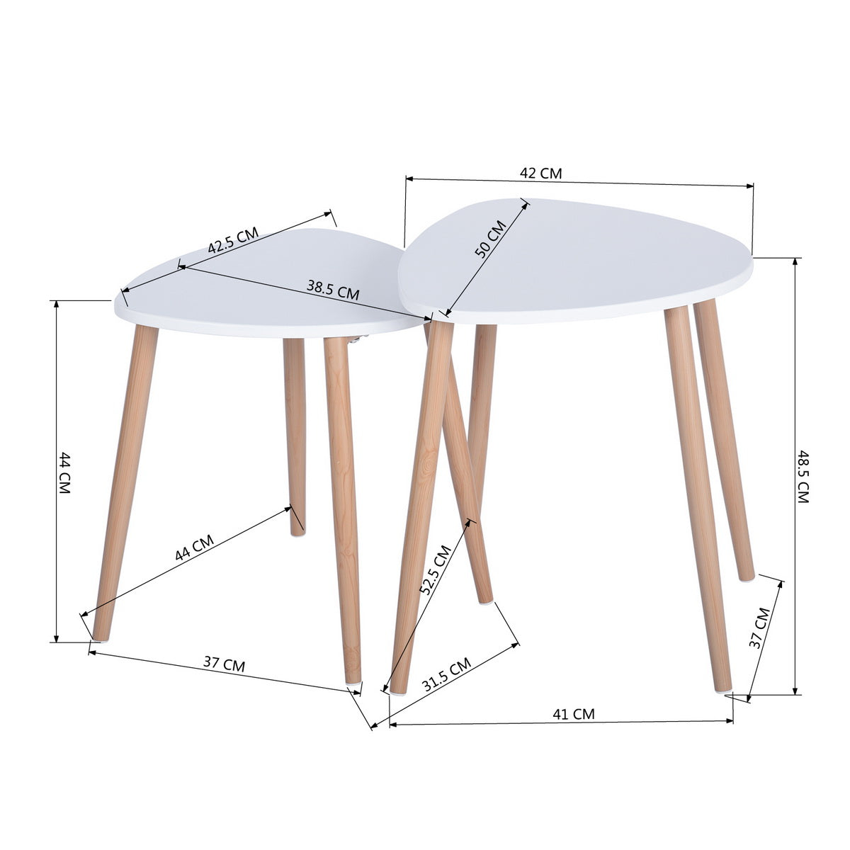 Set of 2 Coffee Table End Table Bulls