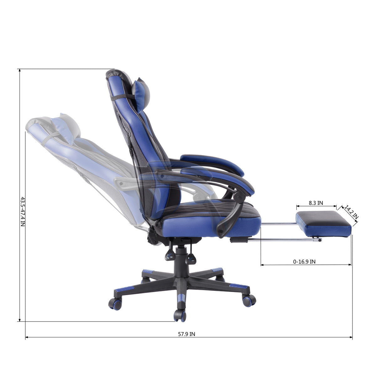 Gaming Chair Racing Office Chair Recliner Swivel Rocker with Headrest and Lumbar Pillow Burgendy