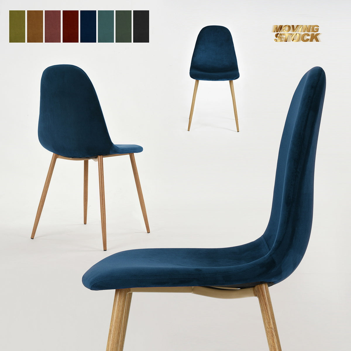 Dining Chairs Velvet Upholstered Metal Legs Charlton