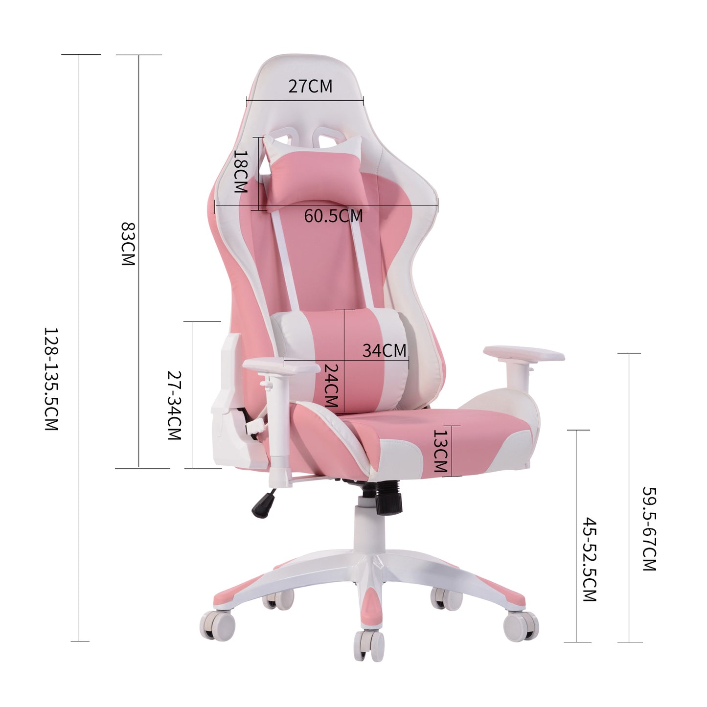 Gaming Chair Racing Office Chair Recliner Swivel Rocker with Headrest and Lumbar Pillow Chenille