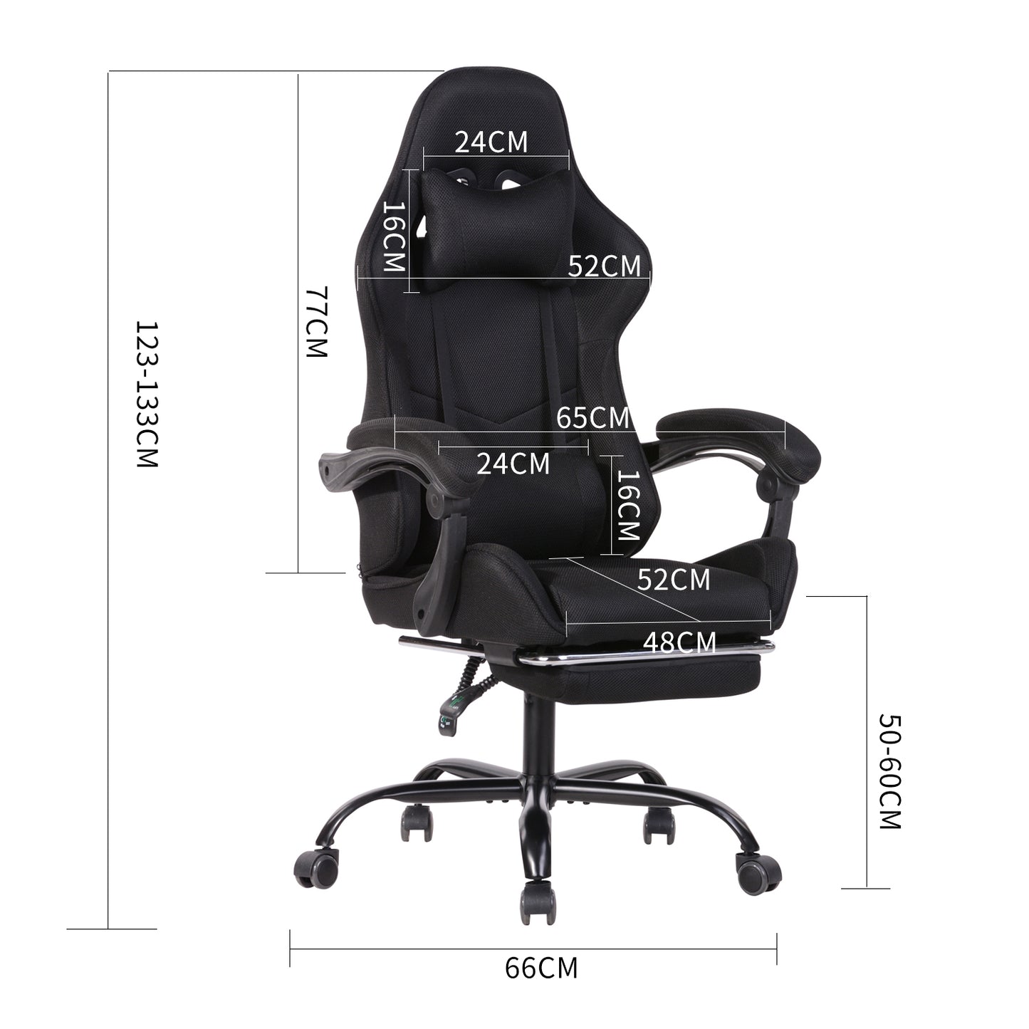 Gaming Chair Mesh Racing Office Chair Recliner Swivel Rocker with Headrest and Lumbar Pillow Chika