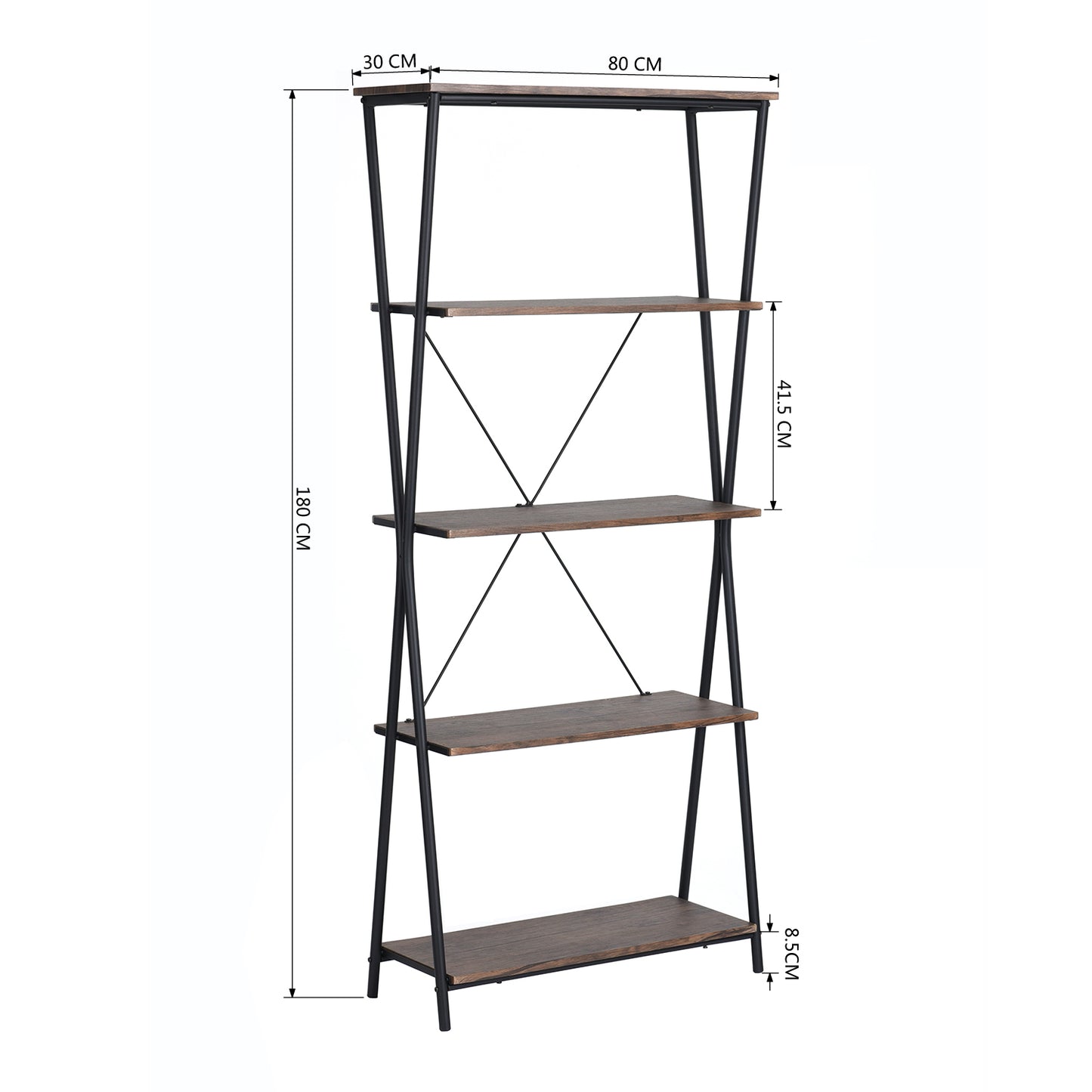 Bookcase 5 Shelves Bookshelf Storage Organizer Chopstix