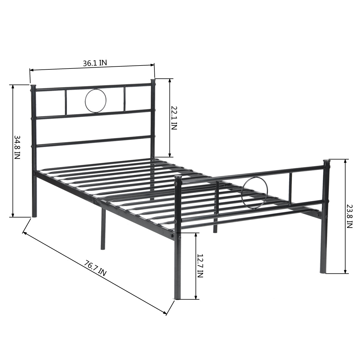 Single Bed Metal Bed Frame Metal Bed Frame Circle
