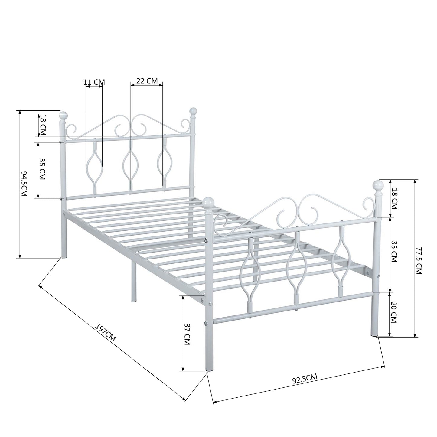 Single Bed Metal Bed Frame Dandy