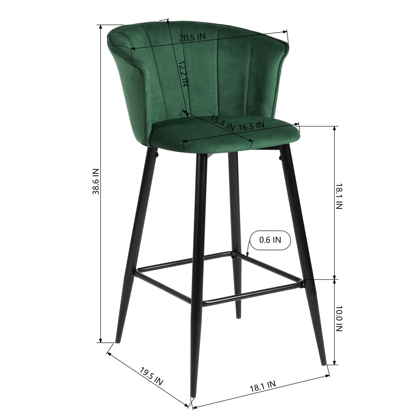Barstools Velvet Upholstered Bar Stools Doncic