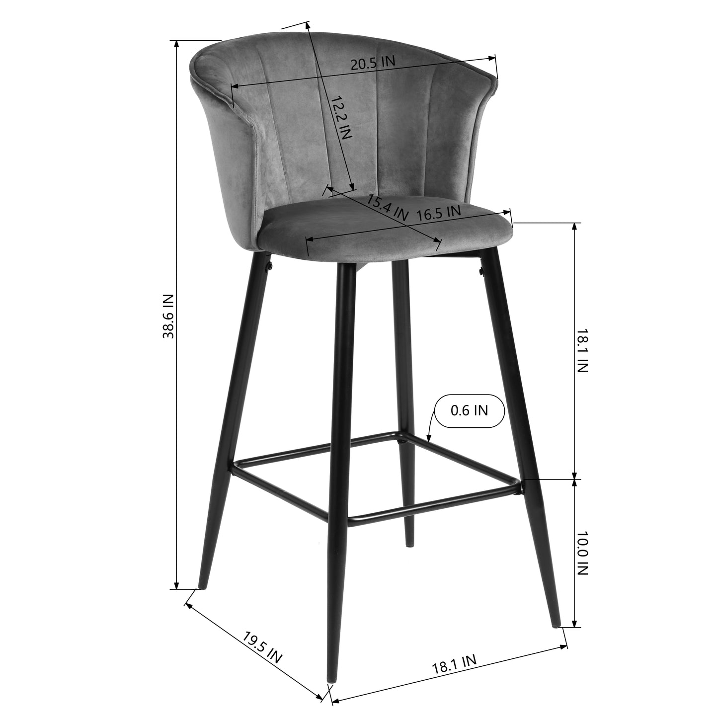 Barstools Velvet Upholstered Bar Stools Doncic
