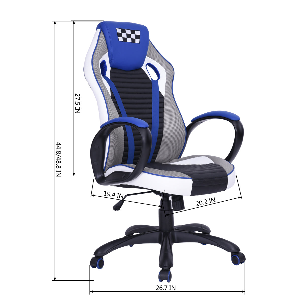 Gaming Chair Racing Office Chair Recliner Swivel Rocker Mesh PU Eminem