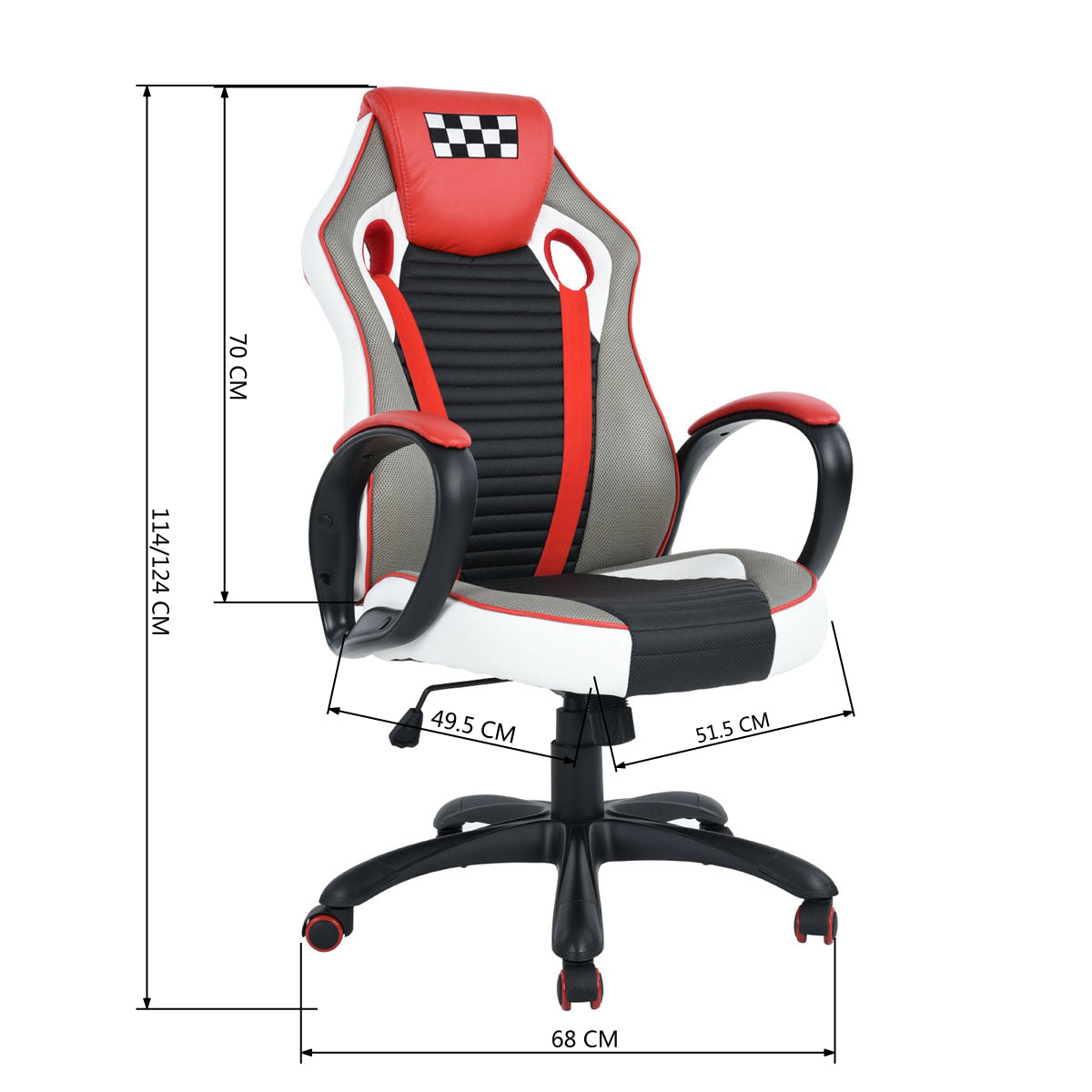 Gaming Chair Racing Office Chair Recliner Swivel Rocker Mesh PU Eminem