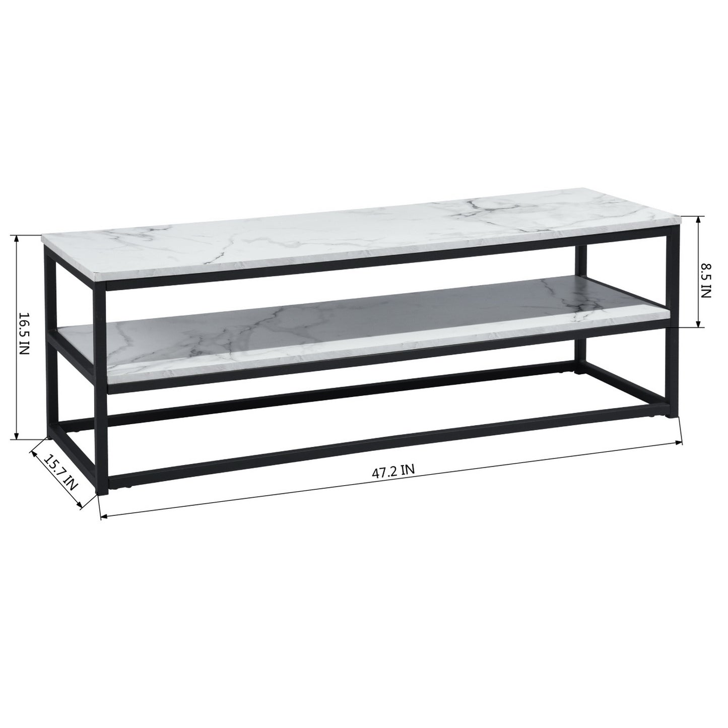 TV Stand with 3 Shelves Coffee Table Facto