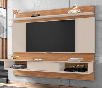 Suspend Home Napoles 2,20M TV Stand Wall-Mounted Entertainment Center Noce/Off White