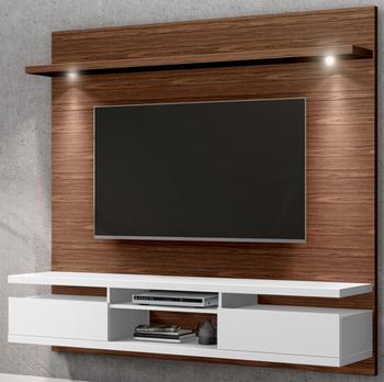 Suspend Home Verona With Led 1,80M TV Stand Wall-Mounted Entertainment Center Dakota/White