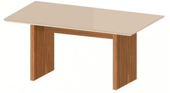 Dining Table Madrid 1,8M With Glass Off White/Noce