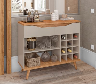 Wine Cabinet Grace Off White/Noce