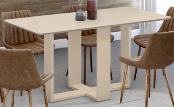 Dining Table Easy 1,2M Without Glass (Chairs Not Included) Off White