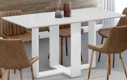 Dining Table Easy 1,6M Without Glass (Chairs Not Included) White