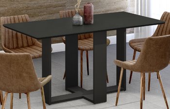 Dining Table Easy 1,6M Without Glass (Chairs Not Included) Black