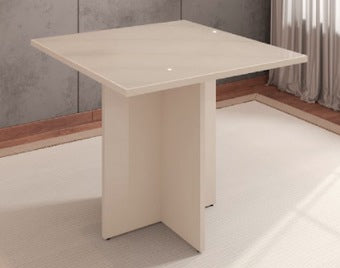 Dining Table Paris 0,9M With Glass Off White