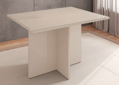 Dining Table Paris 1,2M With Glass Off White