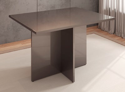 Dining Table Paris 1,2M With Glass Pearl Grey