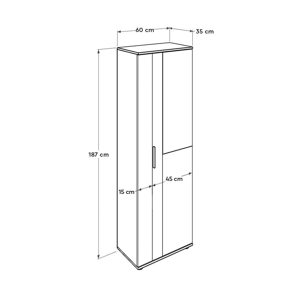 Shoe Cabinet W/ Ten Adj. Shelves & Two Doors & Mirror White SHC