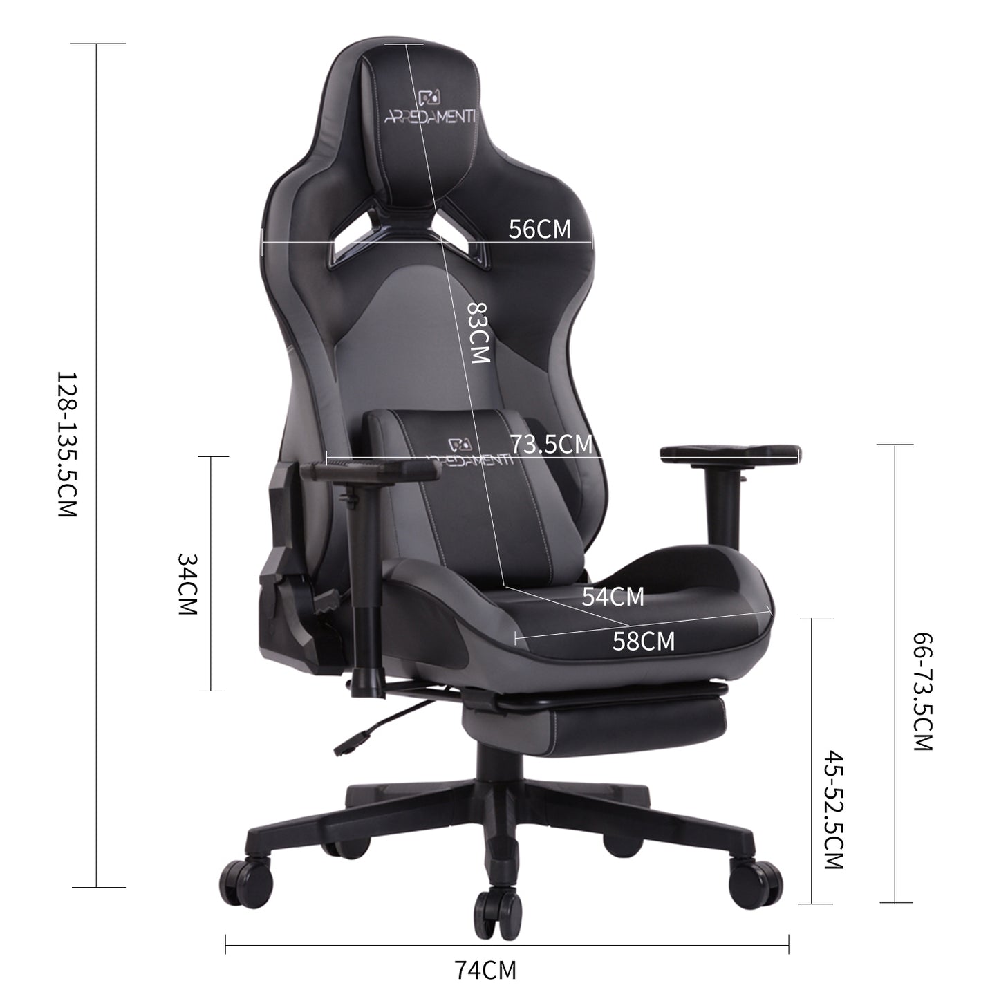 Gaming Chair Racing Office Chair Recliner Swivel Rocker with Headrest and Lumbar Pillow Fineen