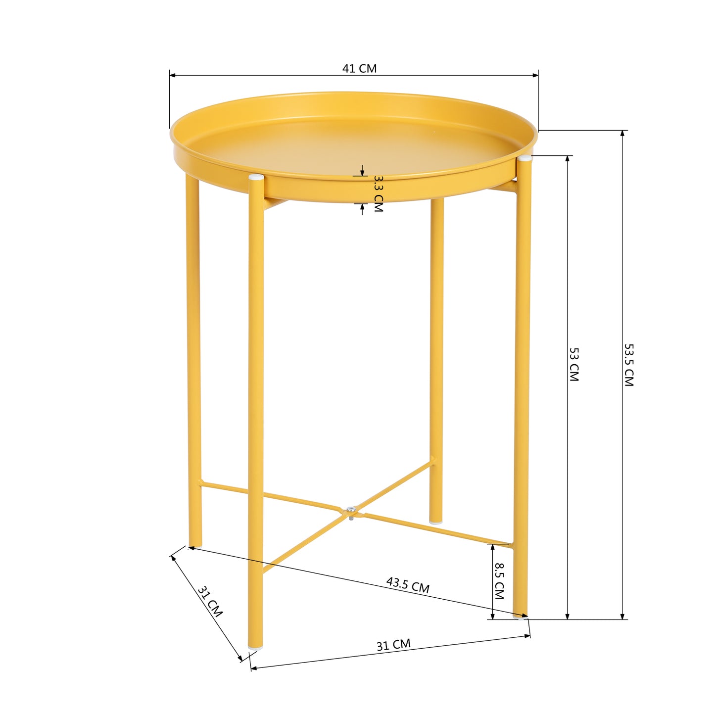 Folding Table with Removable Tray Gladom