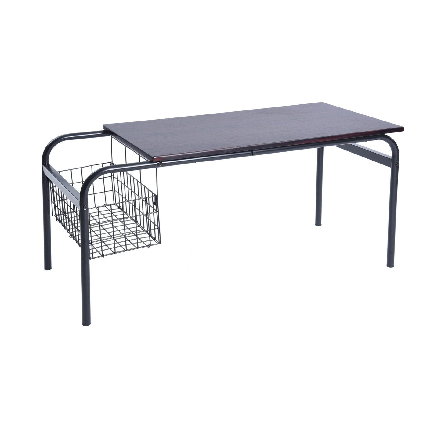 Rustic Coffee Table Modern Center Table with Organizor Habibi