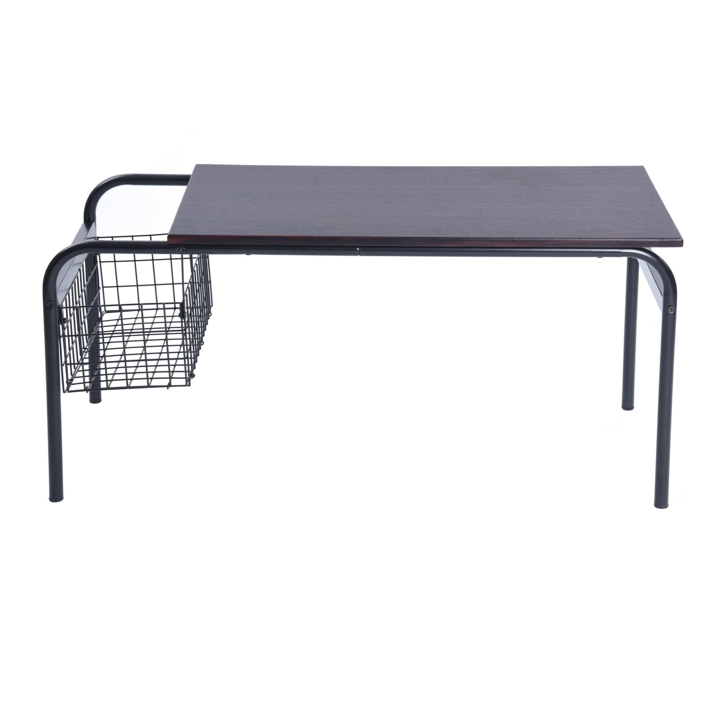 Rustic Coffee Table Modern Center Table with Organizor Habibi