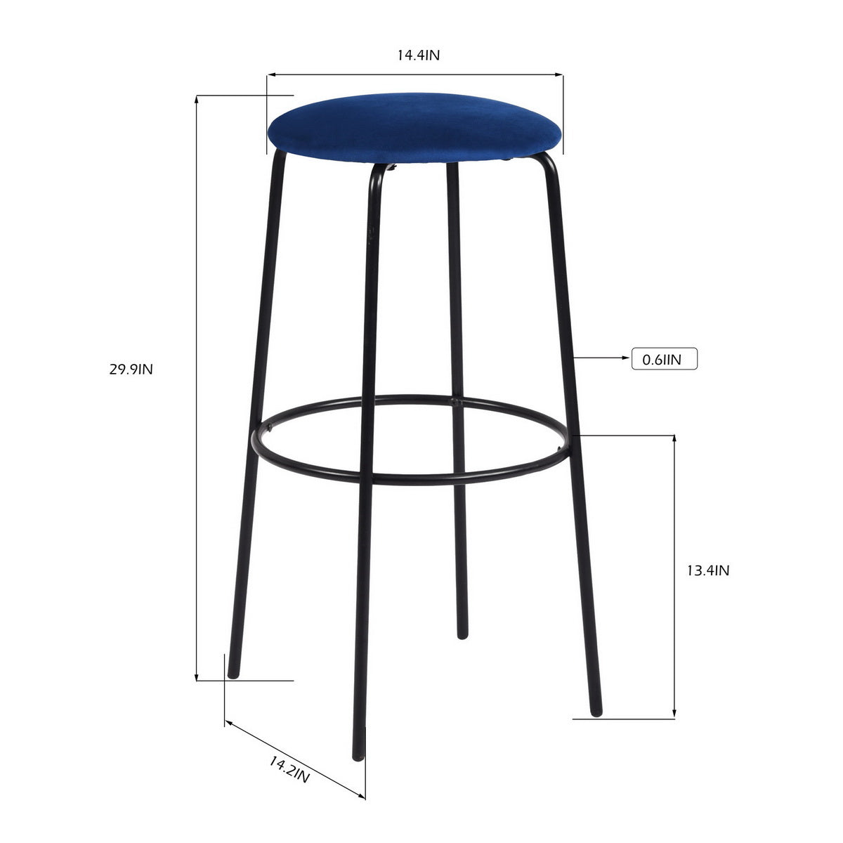 Barstools Velvet Upholstered Backless Bar Stools Hamer